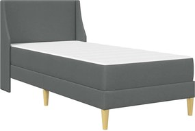 vidaXL Σκελετός κρεβατιού με στρώμα Γκρι 90 x 190 cm Πολυεστέρας