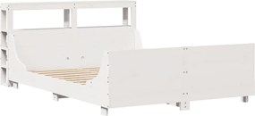 vidaXL Σκελετός Κρεβ. Χωρίς Στρώμα Λευκό 140x200 εκ Μασίφ Πεύκο