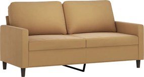 vidaXL Πολυθρόνες Σετ 2 Τεμαχίων Καφέ από Βελούδο με Μαξιλάρια