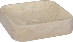 vidaXL Νιπτήρας Κρεμ 40 x 40 x 10 εκ. Μαρμάρινος