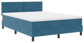 vidaXL Κρεβάτι με Στρώμα  Μαύρο Μπλε 140x200 εκ. Βελούδο