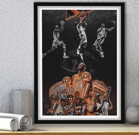 Πόστερ &amp; Κάδρο Kobe Bryant The King SNK251 40x50cm Μαύρο Ξύλινο Κάδρο (με πόστερ)