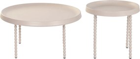 Σετ με 2 τραπέζια Home ESPRIT Κρεμ 75 x 75 x 40 cm