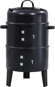 vidaXL Εξωτερική ψησταριά Ø 40 x 80 cm Ατσάλι Μαύρο