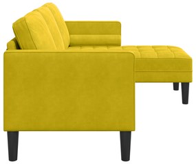 vidaXL Γωνιακός Καναπές Κίτρινος 173x131x67 εκ. Βελούδο