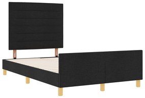 vidaXL Κρεβάτι Μαύρο 120x190 εκ. Υφάσματα
