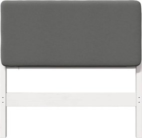 vidaXL Ταπετσαρισμένο κεφαλάρι Λευκό και Ανοιχτό Γκρι 90 cm