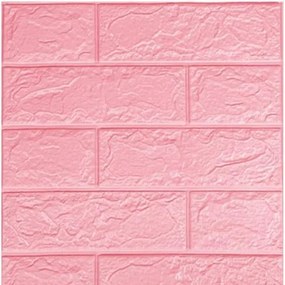 3D Ανάγλυφο Αυτοκόλλητο Τοίχου – Τουβλάκι Ροζ