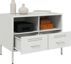 vidaXL Έπιπλα Τηλεόρασης 2 τεμ. Λευκό 68x39x50,5 εκ. από Χάλυβα