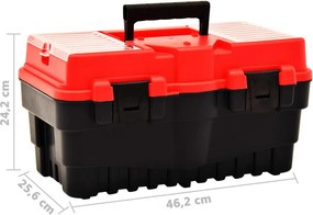 vidaXL Εργαλειοθήκη 462x256x242 χιλ. Κόκκινη από Πλαστικό