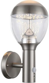 Απλίκα Φωτιστικό Τοίχου LED 9,5W Ασημί IP44 Ανιχνευτής Κίνησης Callisto 34250S Globo Lighting-34250S-Ασημί 34250S