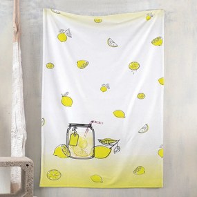 Πετσέτα Θαλάσσης Παιδική Lemon White-Yellow Ρυθμός Beach 70x140cm Cotton-Polyester