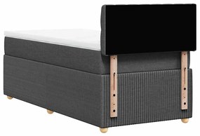 vidaXL Κρεβάτι Boxspring με Στρώμα Σκούρο Γκρι 100x200 εκ. Υφασμάτινο