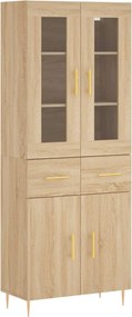 vidaXL Ντουλάπι Sonoma δρυς 69,5 x 34 x 180 εκ. από Επεξεργασμένο Ξύλο