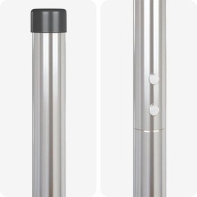 vidaXL Στύλος Περιφράξεων 2 pcs Ασημί Ατσάλι με Επικάλυψη Πούδρας