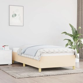 VidaXL Σκελετός Κρεβατιού Χωρίς Στρώμα Κρεμ 100 x 200 εκ. Υφασμάτινο