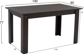 ΤΡΑΠΕΖΙ ΚΟΥΖΙΝΑΣ KELVIN 140x80x77Υεκ. WENGE HM2429.02