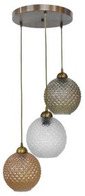 Κρεμαστό Φωτιστικό BALL GL-5010 3L PENDEL BRONZE TRICOLORE 02-0329 Heronia-02-0329-Πολύχρωμο 02-0329