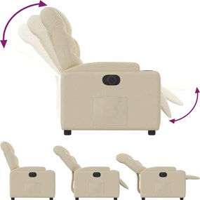 vidaXL Πολυθρόνα Ανακλινόμενη Ηλεκτρική Κρεμ Υφασμάτινη