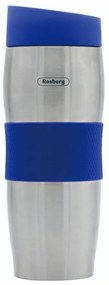 Rosberg Thermo Cup R52011C, 380 ml, Διπλό τοίχωμα, Εργονομικό, Ανοξείδωτο, Μπλε/inox