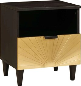 vidaXL Κομοδίνο 2 pcs Μαύρο και Χρυσό 40 x 33 x 46 εκ.