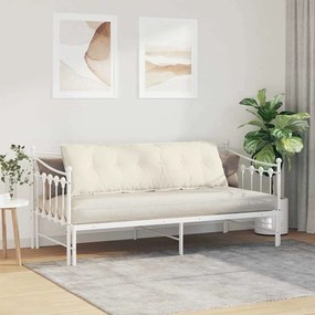 vidaXL Μαξιλάρι Πλάτης Κρεμ 160 x 50 cm Υφασμάτινο Κορντουρά
