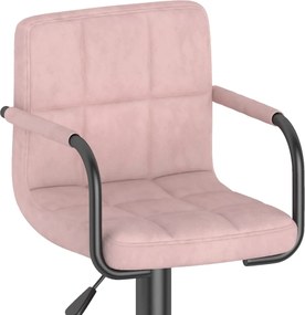 vidaXL Σκαμπό Μπαρ Ροζ Βελούδινο