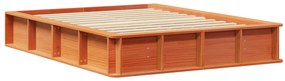 vidaXL Σκελετός Κρεβατιού Καφέ κεριού 140 x 190 cm Μασίφ ξύλο