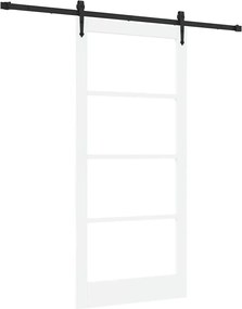 vidaXL Συρόμενη Πόρτα Λευκό και Μαύρο 93 x 202 cm