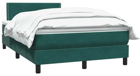 Κρεβάτι Boxspring με Στρώμα Σκούρο Πράσινο 120x210εκ. Βελούδινο - Πράσινο