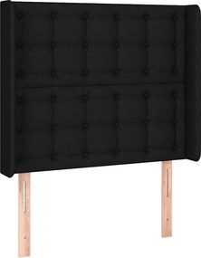 vidaXL Κρεβάτι Boxspring με Στρώμα &amp; LED Μαύρο 90x190 εκ. Υφασμάτινο