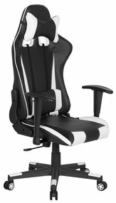 Καρέκλα gaming Berwyn 308, Άσπρο, Μαύρο, 125x71x71cm, 29 kg, Με ρόδες, Με μπράτσα, Μηχανισμός καρέκλας: Κλίση | Epipla1.gr