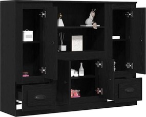 vidaXL Βιβλιοθήκη Μαύρη Δρυς 132 x 35.5 x 103.5 εκ Επεξεργασμένο Ξύλο