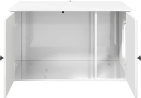 vidaXL Σπίτι Γάτας Λαμπερό Λευκό 85 x 55 x 50,5 εκ Επεξεργασμένο Ξύλο