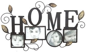 Πολυκορνίζα Τοίχου 4 Θέσεων Home 15-00-15793 60,3x35,6cm Black Marhome Μέταλλο