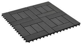 vidaXL Πλακάκια Deck 11 τεμ. Μαύρα 30 x 30 εκ. 1 μ² από WPC
