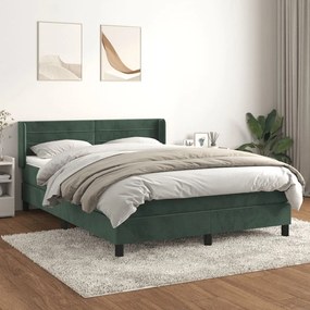 ΚΡΕΒΑΤΙ BOXSPRING ΜΕ ΣΤΡΩΜΑ ΣΚΟΥΡΟ ΠΡΑΣΙΝΟ 140X190ΕΚ. ΒΕΛΟΥΔΙΝΟ 3131018