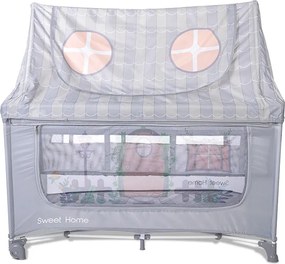 BABY COT SWEET HOME 2 LAYERS WITH ROOF GREY