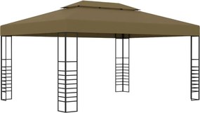 vidaXL Κιόσκι με Φωτάκια LED Taupe 3 x 4 μ.