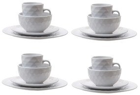 Artekko Artekko Dinnerware Σερβίτσιο Φαγητού Κεραμικό Λευκό (27x27x2)cm Σετ/16 2137-CREA-DS