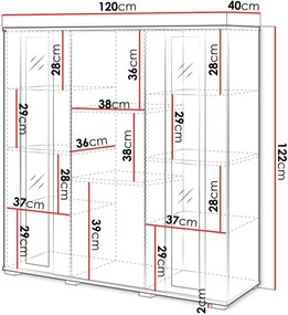 Βιτρίνα Caro HB 120-Fusiko-Leuko gualistero