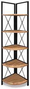 Βιβλιοθήκη γωνιακή Kelsie Megapap χρώμα μαύρο - pine oak 33x33x162εκ.