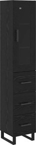 vidaXL Highboard Μαύρη Οξυά 34,5 x 34 x 180 εκ. Επεξεργασμένο ξύλο