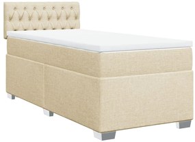 vidaXL Κρεβάτι Boxspring με Στρώμα Κρεμ 80 x 200 εκ. Υφασμάτινο