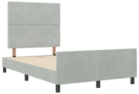 vidaXL Κρεβάτι Φωτεινό Γκρι 120x200 cm Βελούδο