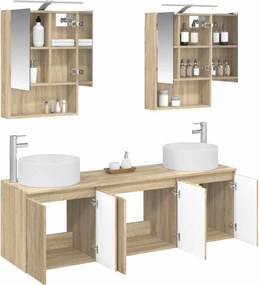 vidaXL Σετ Ντουλαπιών Μπάνιου 5 pcs Sonoma Δρυς Επεξεργασμένο Ξύλο