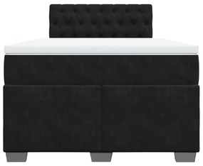 vidaXL Κρεβάτι Boxspring με Στρώμα Μαύρο 120x190 εκ. Βελούδινο