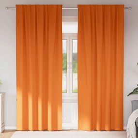 vidaXL Κουρτίνες με κουρτίνες 2 pcs Φωτεινό Πορτοκάλι Πολυεστέρας