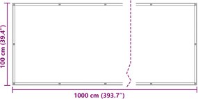 vidaXL Οθόνη Μπαλκονιού 100 x 1000 cm Ύφασμα Όξφορντ Ορθογώνιος