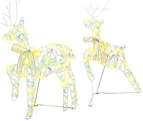 vidaXL LED Ελάφια με 40 LED 2 pcs Θερμό λευκό PET